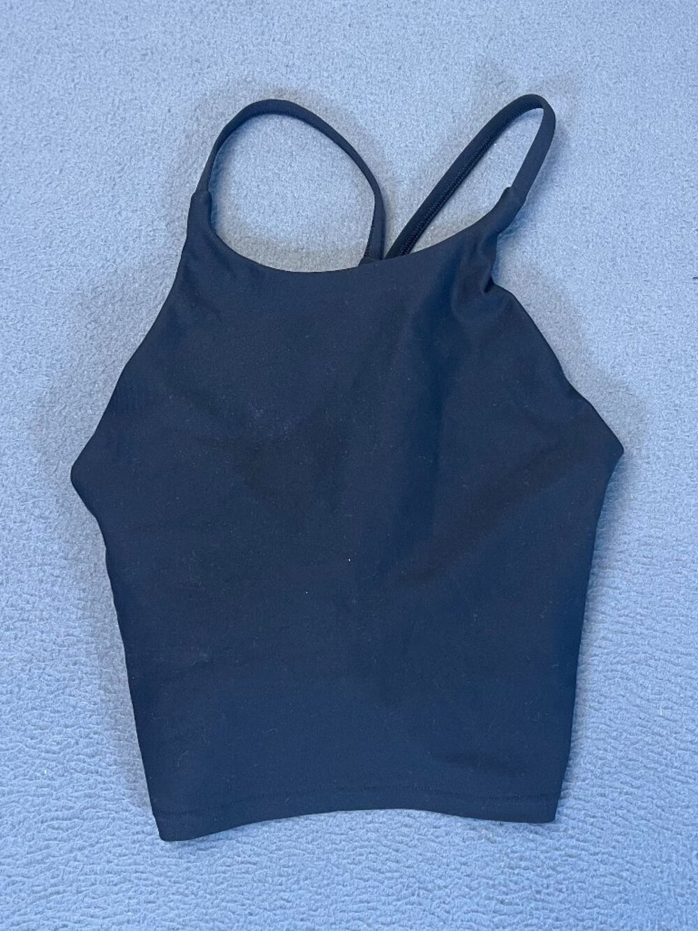 Old Navy Active Womens Small Top Black Light Support Powersoft Built In Bra Gym